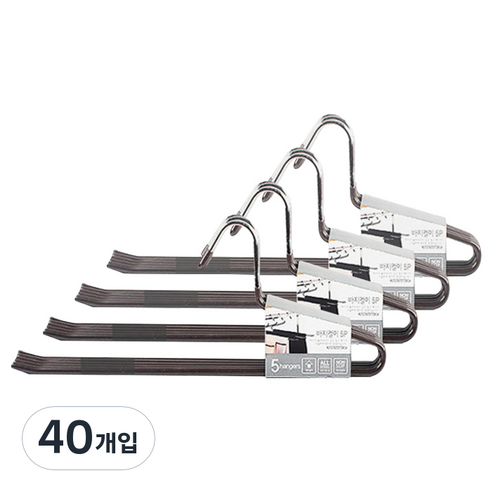 선우랜드 논슬립 바지걸이, 브라운, 40개