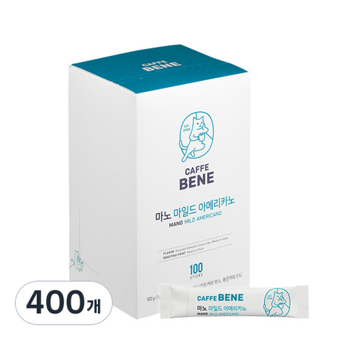 카페베네 마노 마일드 아메리카노, 100개입, 4개
