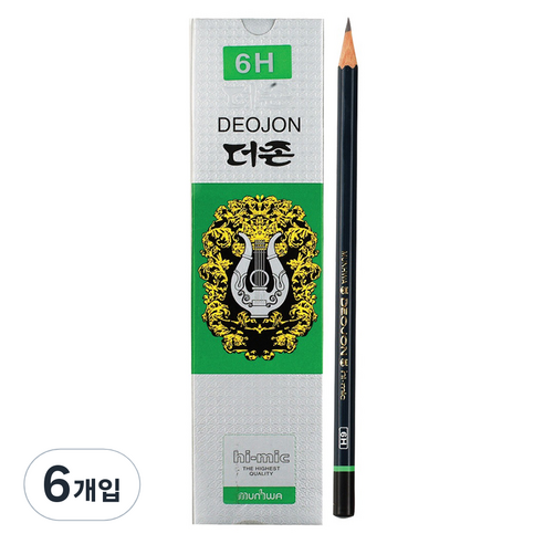 문화연필 더존 연필 6H, 혼합색상, 72개