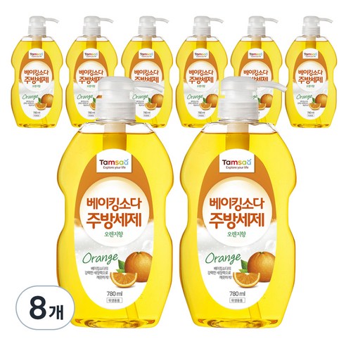 탐사 베이킹소다 주방세제 오렌지향, 780ml, 8개