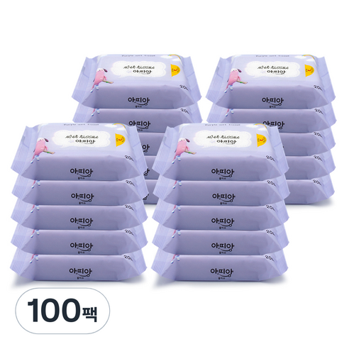 아띠앙 자연처럼 물티슈 휴대형, 20매, 100세트