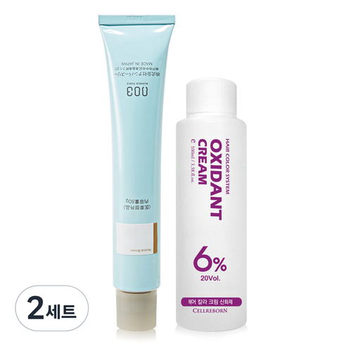 넘버쓰리 리크로마 패션 그레이 염색제 + 산화제 100ml, 6/0N, 2세트
