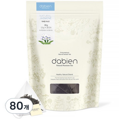 다비앙 자스민 차 생분해 티백, 1.5g, 20개입, 4개