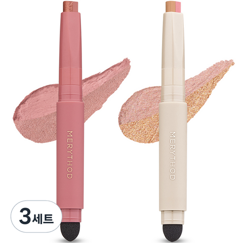 메리쏘드 투톤 섀도우 0.9g x 2종 세트, 3세트, 모브페탈, 글리터탭