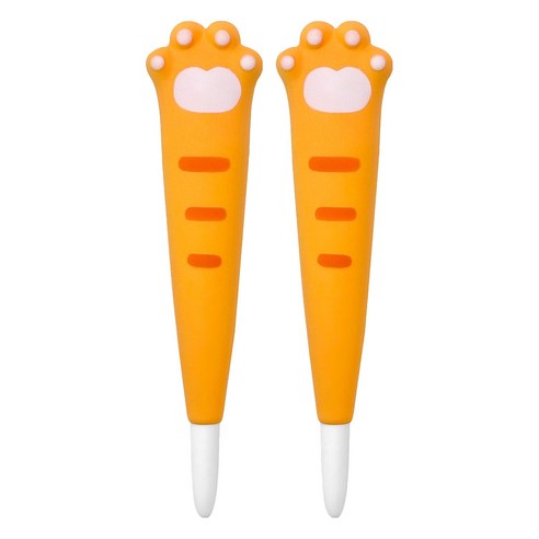 iiGEN 왕발냥이 스퀴시 중성펜 0.4mm, 주황, 2개