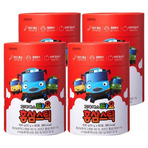 천지인 꼬마버스 타요 홍삼스틱, 600g, 4개