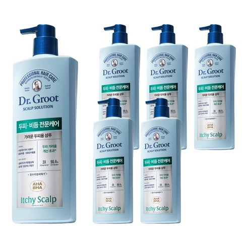 닥터그루트 스칼프 솔루션 가려운 두피용 샴푸, 700ml, 6개