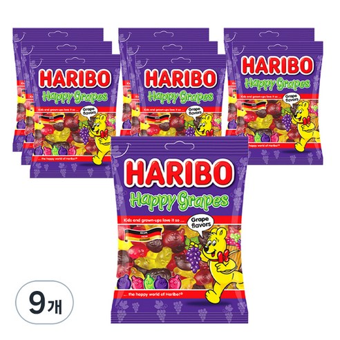 하리보 해피그레이프 젤리, 100g, 9개