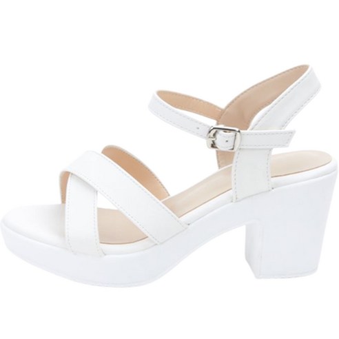 잠비 여성용 쿠션 로망 엑스 스트랩 샌들 힐 7.5cm