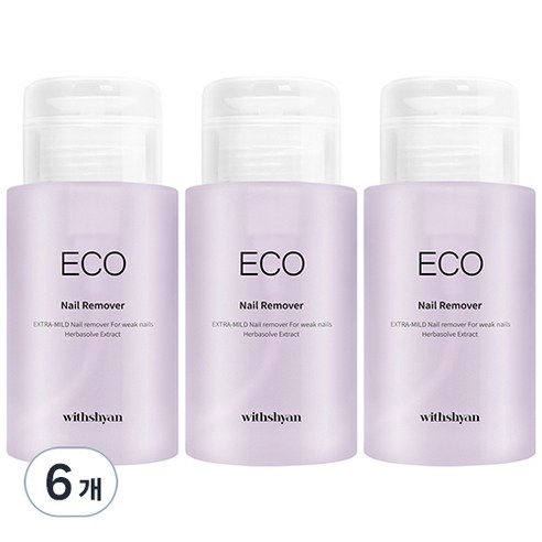 위드샨 대용량 펌프형 에코네일리무버, 200ml, 6개