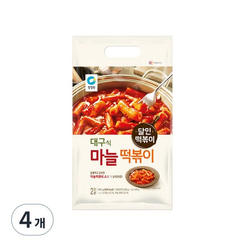 청정원 마늘 떡볶이, 380g, 4개