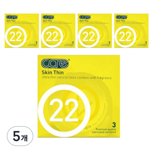 CARE 22 스킨씬 콘돔, 3개입, 5개