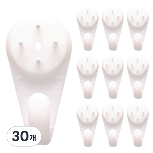 리빙홈디테일 홈 액자걸이 아이디어못 대형, 화이트, 30개