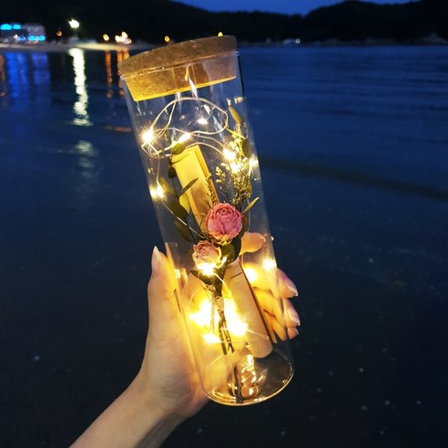 로맨틱하고 사랑스러운 분위기를 연출할 수 있는 라알레그리아 LED 유리병 꽃다발 편지지 세트