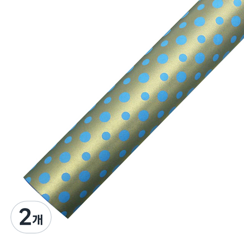 영프라자 더블도트 종이롤 포장지 53cm x 20m, 블루, 2개