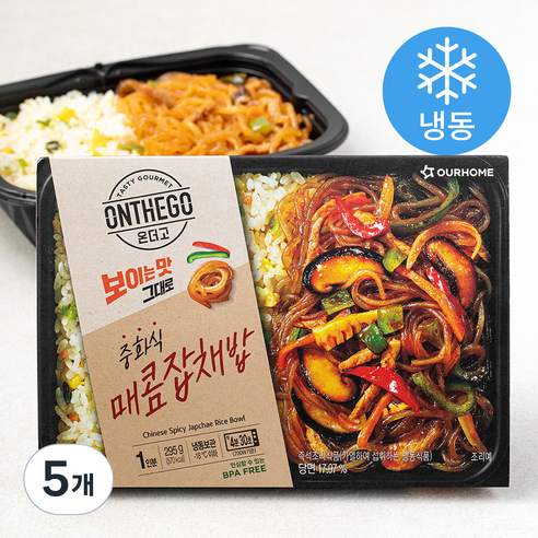 아워홈 온더고 중화식 매콤잡채밥 (냉동), 295g, 5개