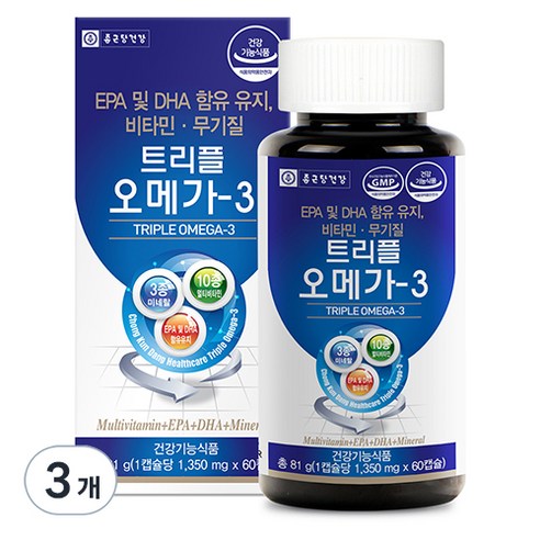 종근당건강 트리플 오메가3, 60정, 3개