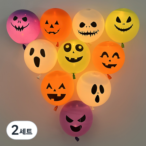 피앤비유니티 랜덤발송 라이트 풍선 10종 세트, 03 칼라혼합, 2세트