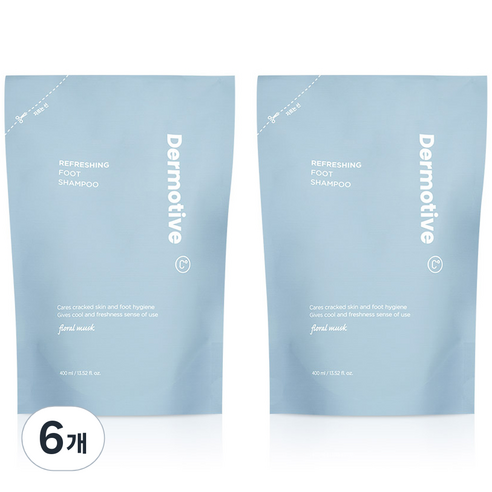 더모티브 리프레싱 풋샴푸 리필 400ml, 1개입, 6개