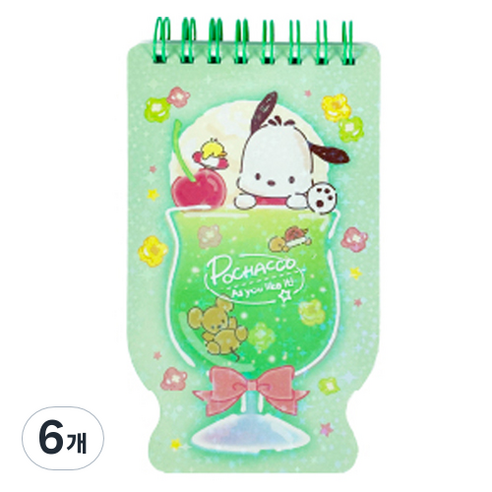 PINKMANGO 산리오캐릭터즈 소다컵 핸디수첩, 랜덤발송, 6개
