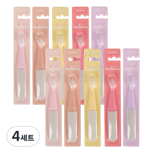 노르디코 여아용 로로칫솔 5종 x 2p 세트, 혼합색상, 4세트