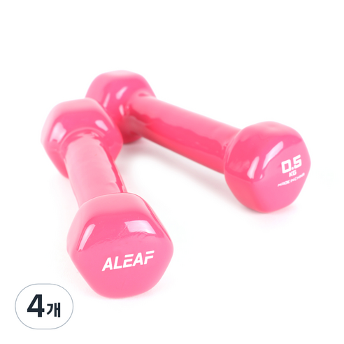 아리프 PVC 육각 컬러 아령, 0.5kg, 4개