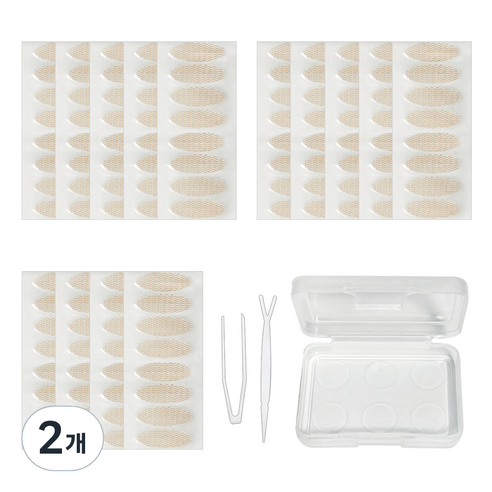 다크니스 둥근형 포켓 레이스 쌍꺼풀 테이프 224p, 베이지, 2개