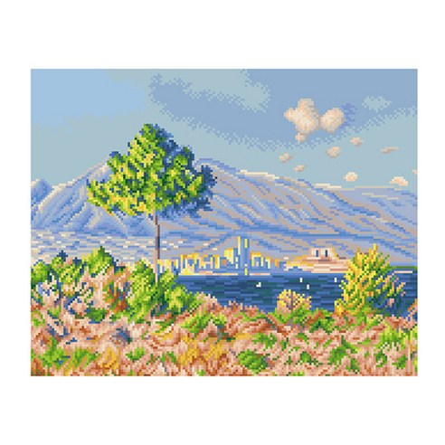 디클레어 액자 캔버스형 보석십자수 DIY 키트 40 x 50 cm, 1세트, 모네 노트르담의 고원