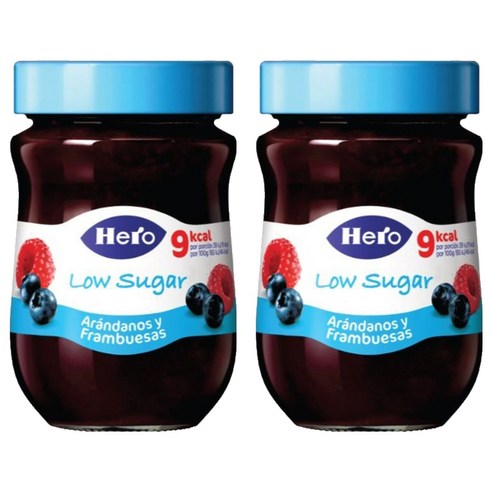 헤로 저당 블루베리&라즈베리잼, 2개, 280g
