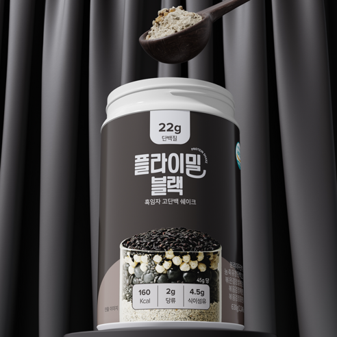 플라이밀 블랙 흑임자 고단백 쉐이크, 630g, 3개