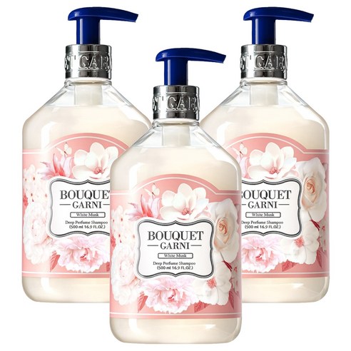 부케가르니 딥퍼퓸 샴푸 화이트머스크향, 500ml, 3개