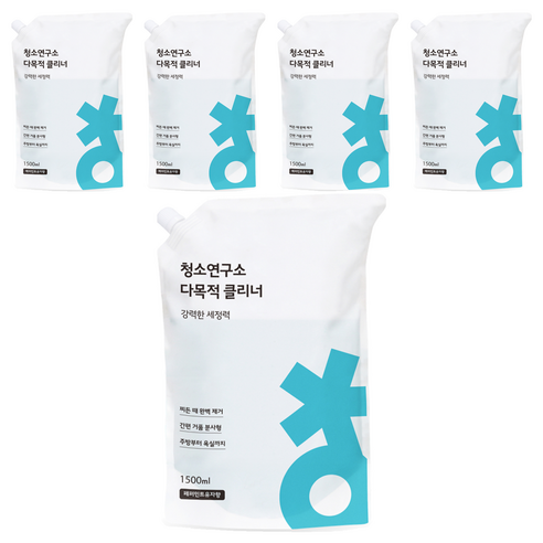 청소연구소 다목적 클리너 리필, 1.5L, 5개
