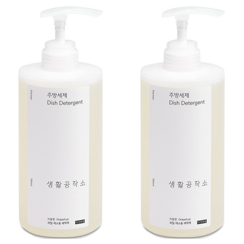 생활공작소 주방세제 자몽, 750ml, 2개