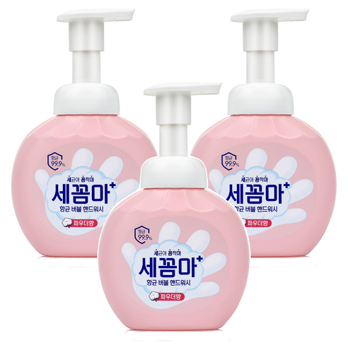 세균아꼼짝마 세꼼마 항균 버블 핸드워시 파우더향, 250ml, 3개
