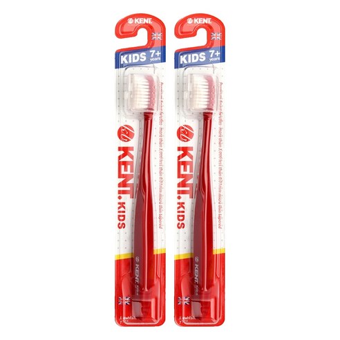 켄트 키즈 초극세모 칫솔, 레드, 1개입, 2개