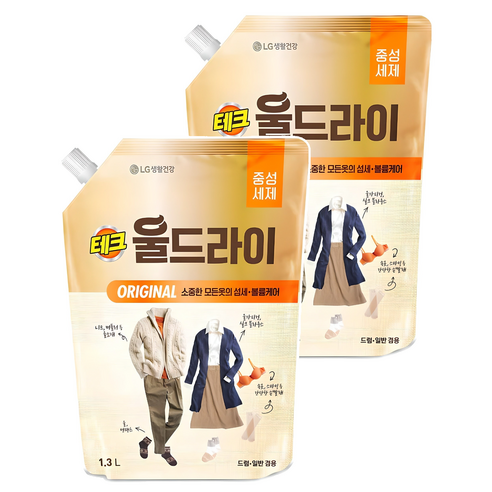 섬세한 옷감 관리를 위한 현명한 선택, 테크 울드라이 오리지널 세탁세제 리필 울드라이