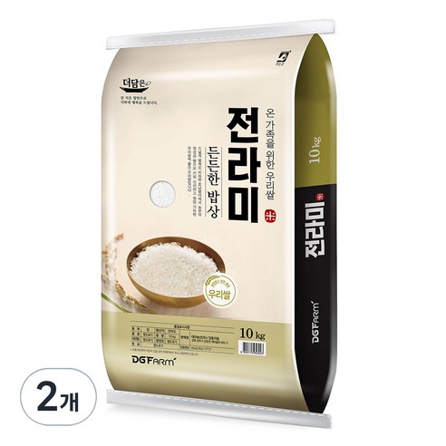 더담은 2024년산 햅쌀 든든한 밥상 전라미, 10kg, 2개