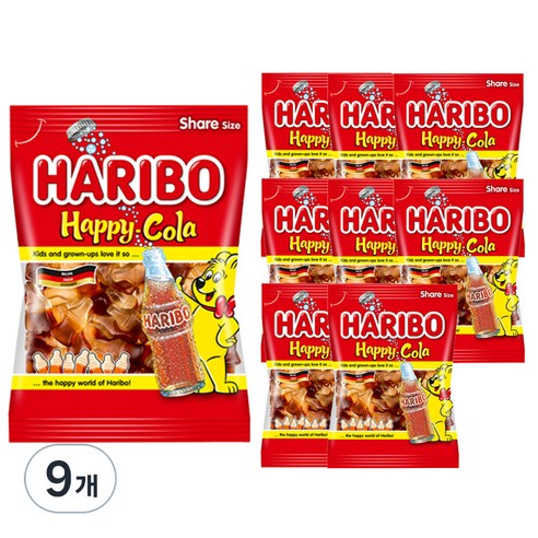 하리보 해피 콜라, 200g, 9개
