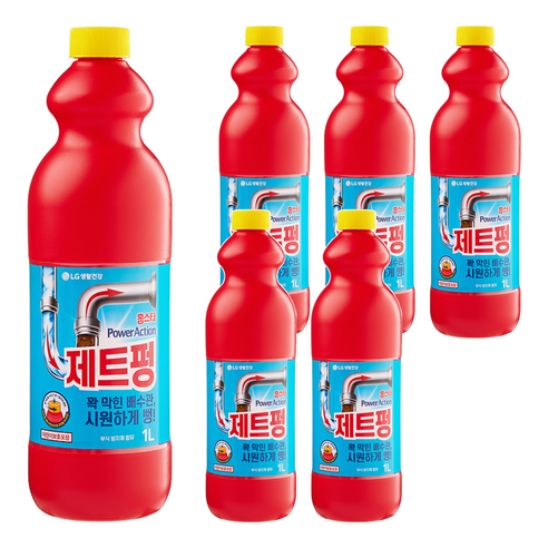 홈스타 파워액션 제트펑 배수구세정제, 1L, 6개