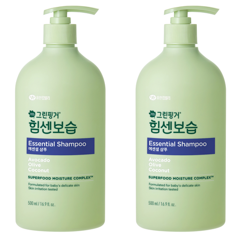 그린핑거 유아용 힘센보습 에센셜 샴푸, 2개, 500ml