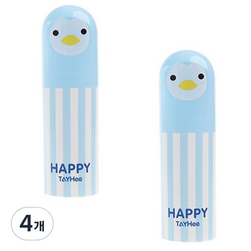 더자카 펭귄 휴대용 칫솔케이스, A타입, 4개