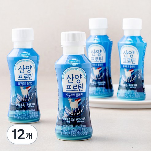 덴마크 산양 프로틴 요구르트 플레인 4입, 150ml, 12개