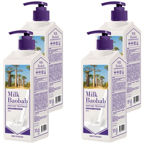 밀크바오밥 퍼퓸 헤어트리트먼트 베이비파우더향, 500ml, 4개