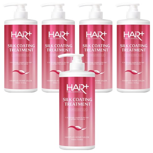 헤어플러스 실크 코팅 트리트먼트 로즈베리 머스크 향, 1000ml, 5개