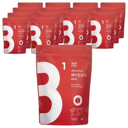 레인보우샵 베이킹소다 베이직, 1kg, 15개