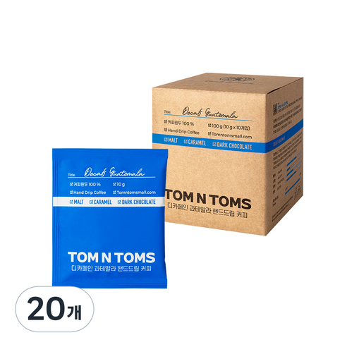 탐앤탐스 디카페인 과테말라 핸드드립 커피, 10g, 10개입, 2개
