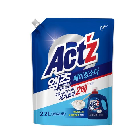 액츠 퍼펙트 베이킹소다 액상세제 리필, 2.2L, 1개