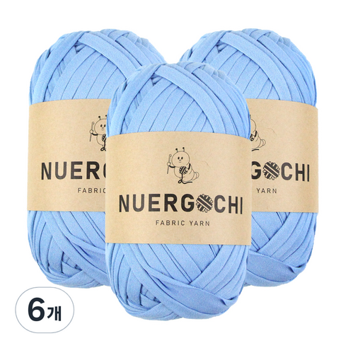 JSTrading 누에르고치 패브릭 얀 뜨개실 100g, 13 스카이, 6개