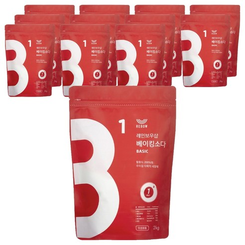레인보우샵 베이킹소다 베이직, 2kg, 12개