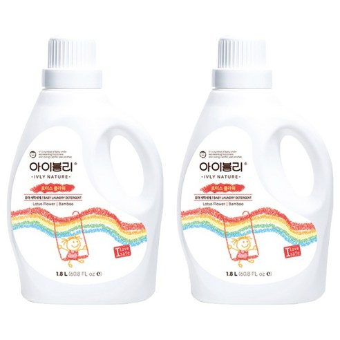 아이블리네이쳐 대나무 성분 유아세제 로터스 플라워향 1.8L, 2개